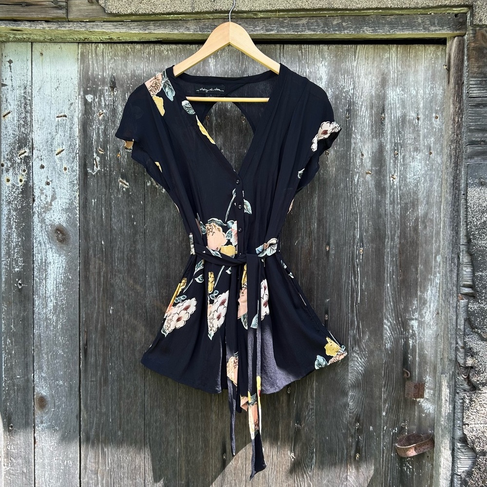 Staring at Stars Floral Open Back Tie Front Romper